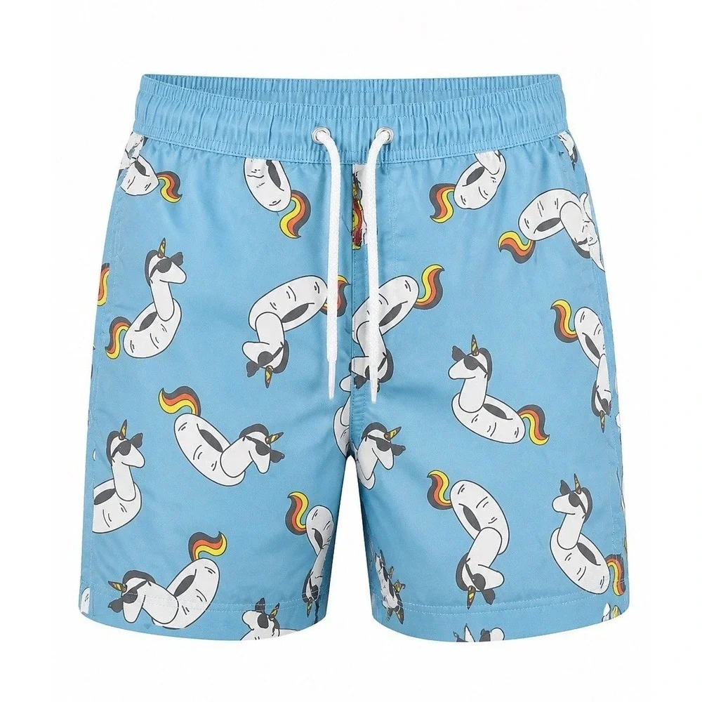 Valor Collective Mens Blue Unicorn Pool Float Swim Trunks VR181106 Size S